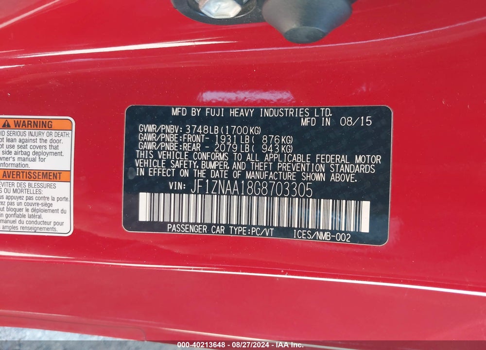 2016 SCION FR-S VIN: JF1ZNAA18G8703305