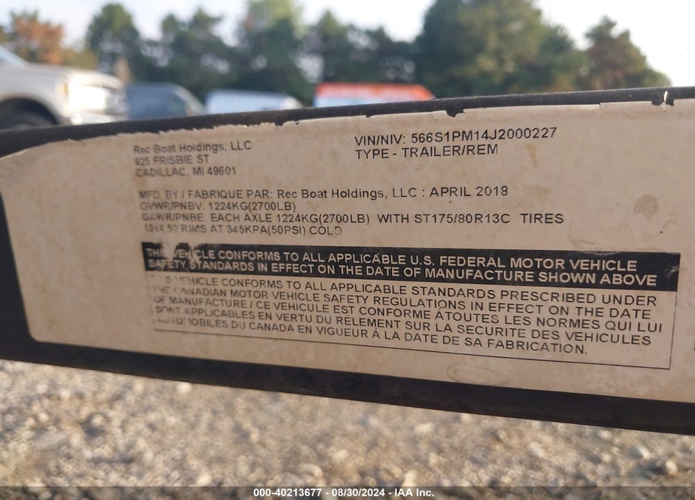 2018 SCARAB --- VIN: PSBSA230D818