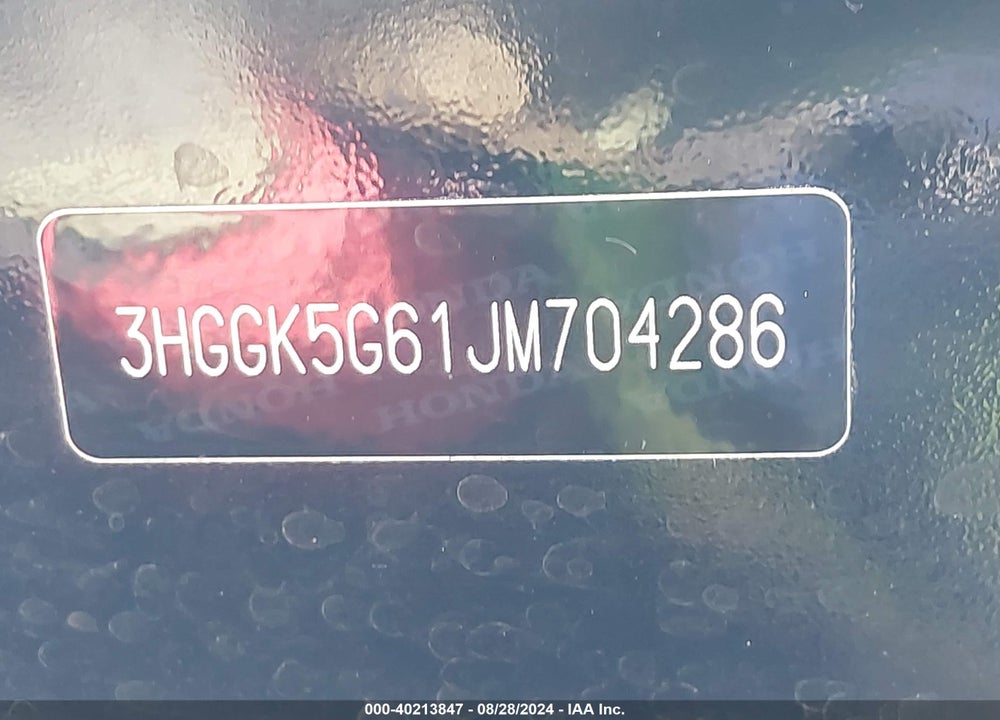 2018 HONDA FIT SPORT VIN: 3HGGK5G61JM704286