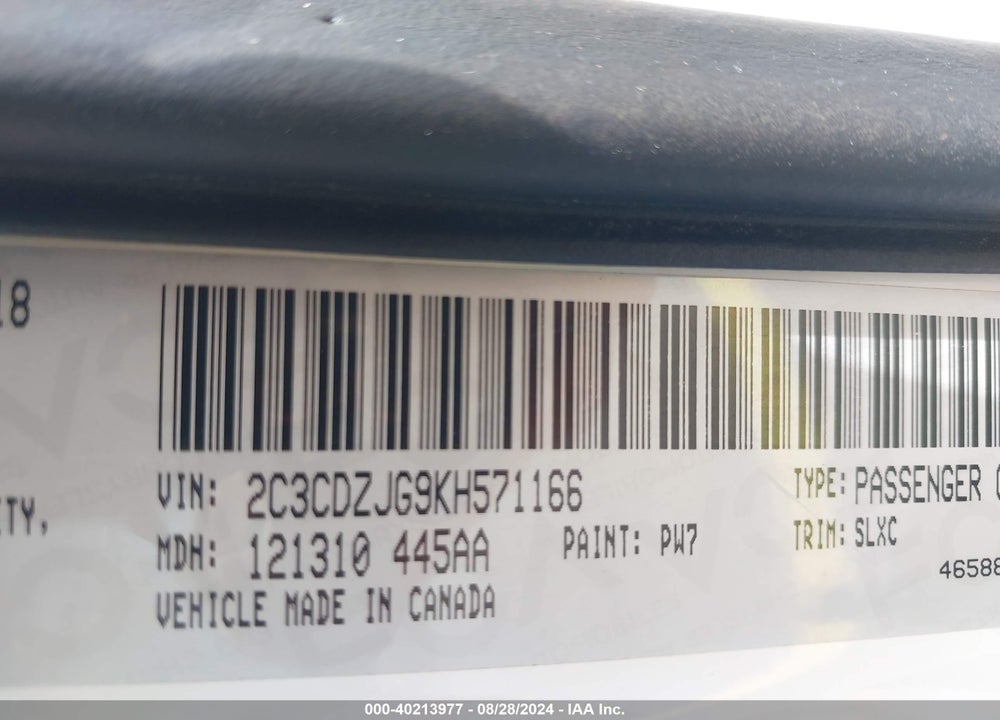 2019 DODGE CHALLENGER GT VIN: 2C3CDZJG9KH571166
