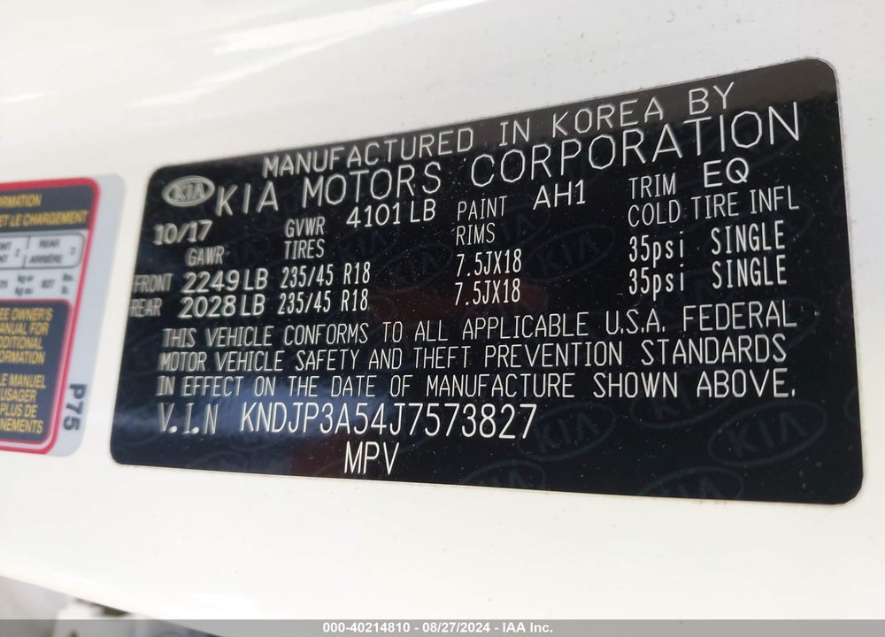 2018 KIA SOUL VIN: KNDJP3A54J7573827