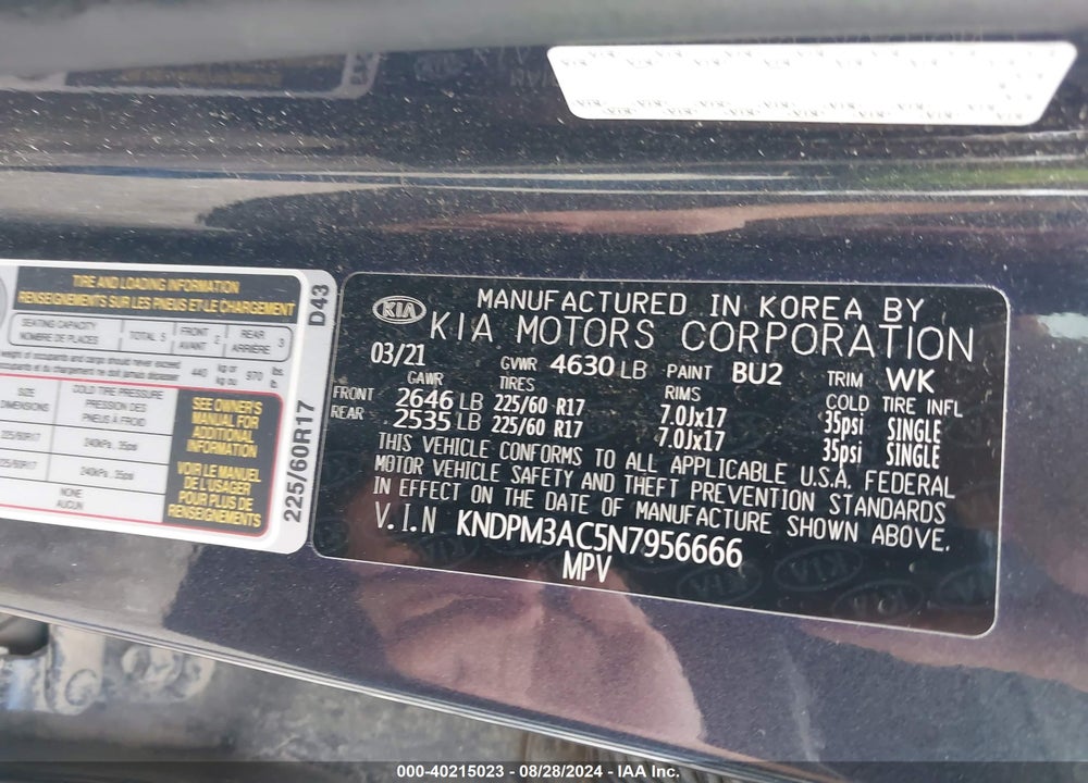 2022 KIA SPORTAGE LX VIN: KNDPM3AC5N7956666