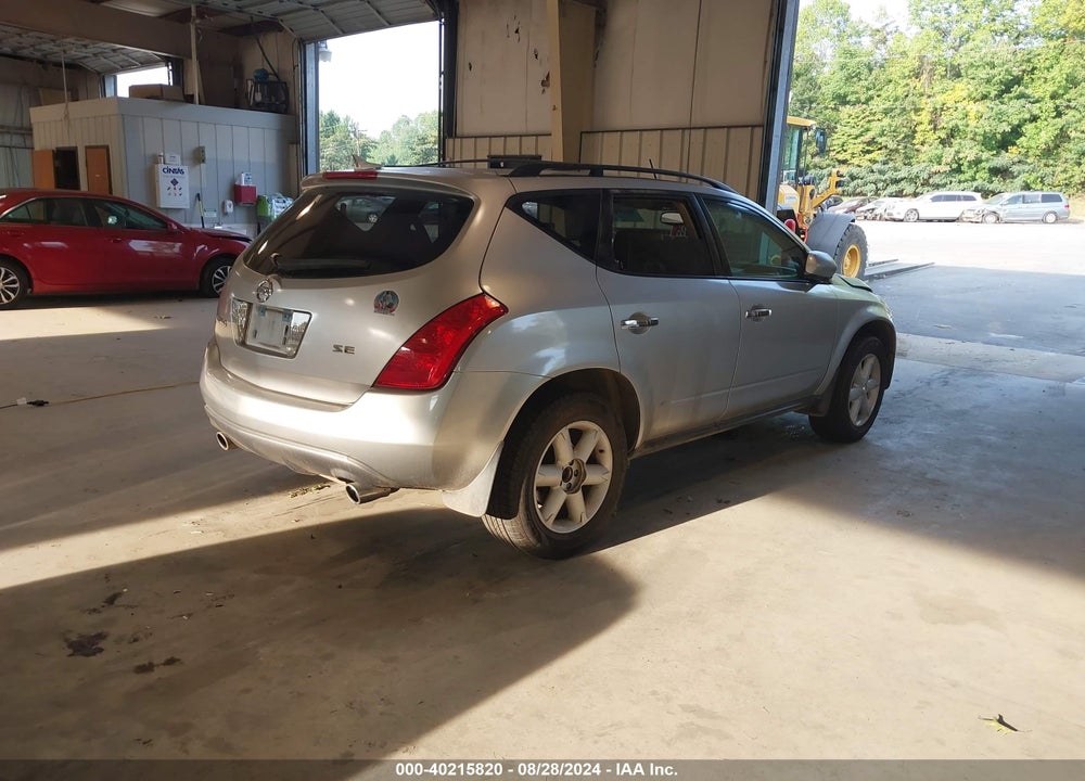 2004 NISSAN MURANO SE VIN: JN8AZ08T44W219740