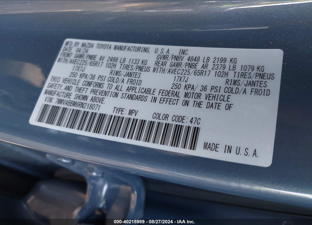 2024 MAZDA CX-50 2.5 S PREFERRED VIN: 7MMVABBM6RN218071
