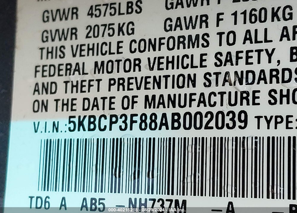 2010 HONDA ACCORD 3.5 EX-L VIN: 5KBCP3F88AB002039