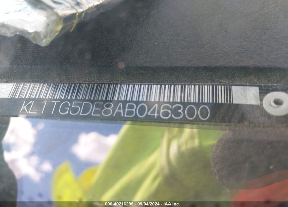 2010 CHEVROLET AVEO LT VIN: KL1TG5DE8AB046300