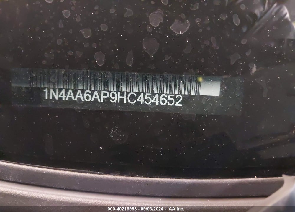 2017 NISSAN MAXIMA 3.5 PLATINUM VIN: 1N4AA6AP9HC454652