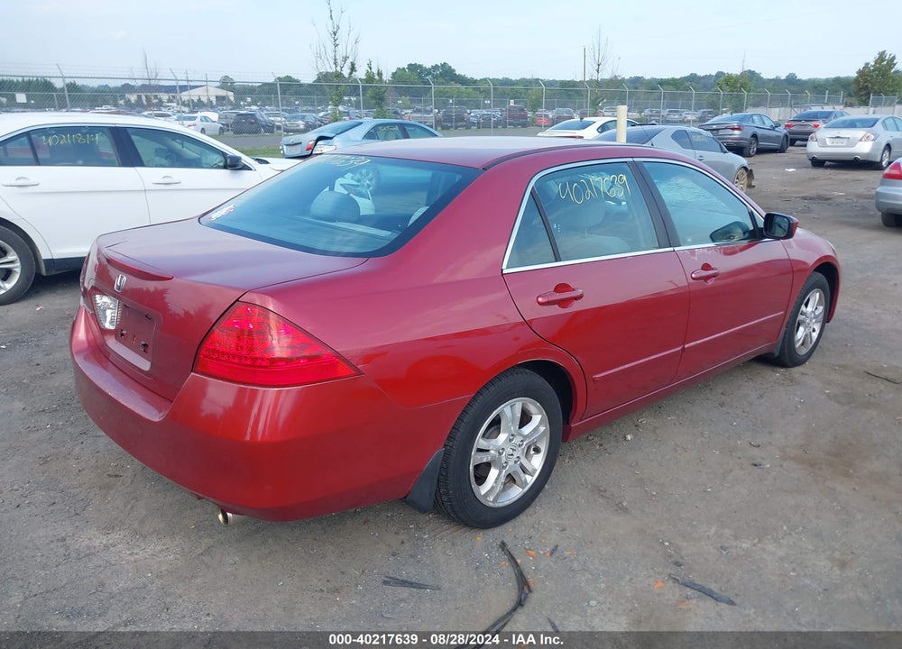 2007 HONDA ACCORD 2.4 SE VIN: 1HGCM563X7A022903