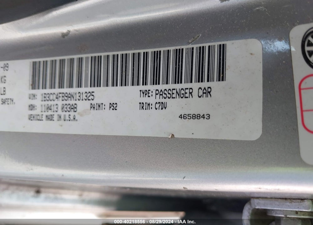 2010 DODGE AVENGER SXT VIN: 1B3CC4FB9AN131325
