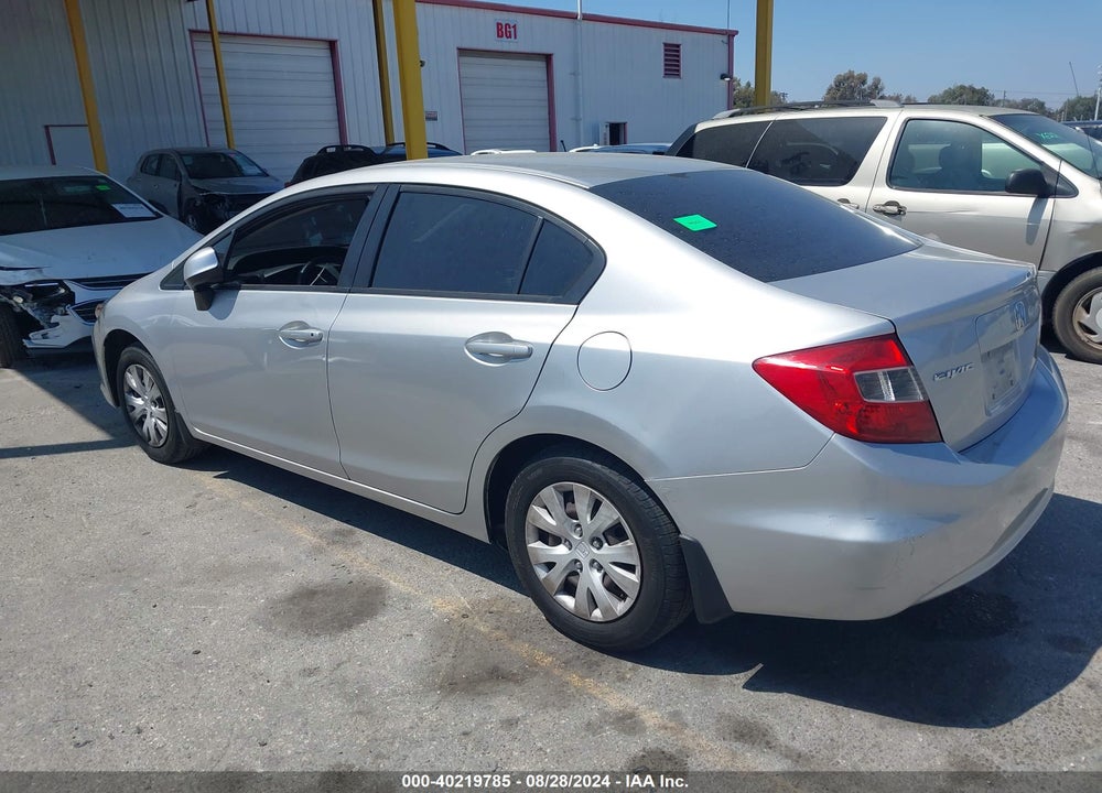 2012 HONDA CIVIC LX VIN: 19XFB2F51CE076891