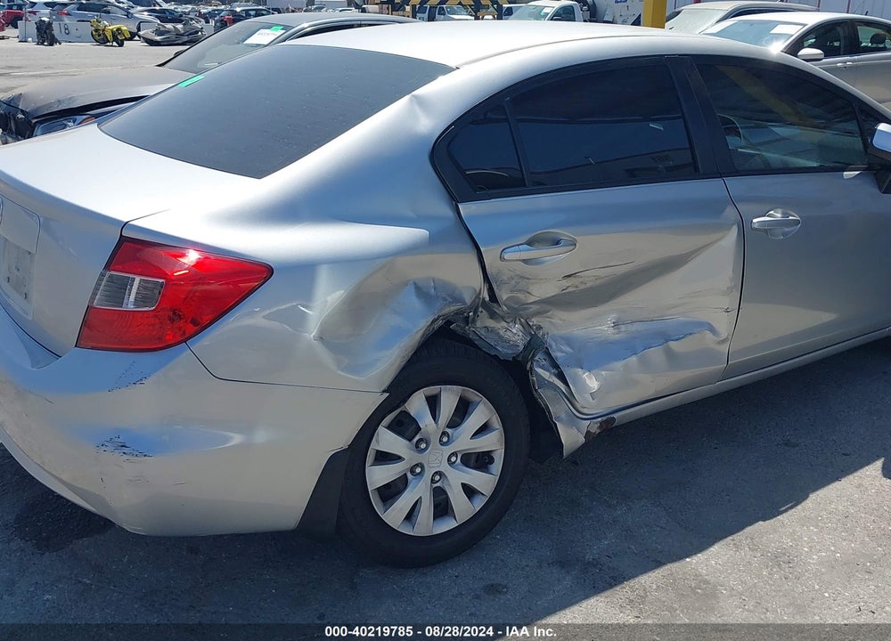 2012 HONDA CIVIC LX VIN: 19XFB2F51CE076891