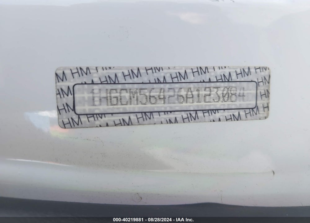 2006 HONDA ACCORD 2.4 LX VIN: 1HGCM56426A123084