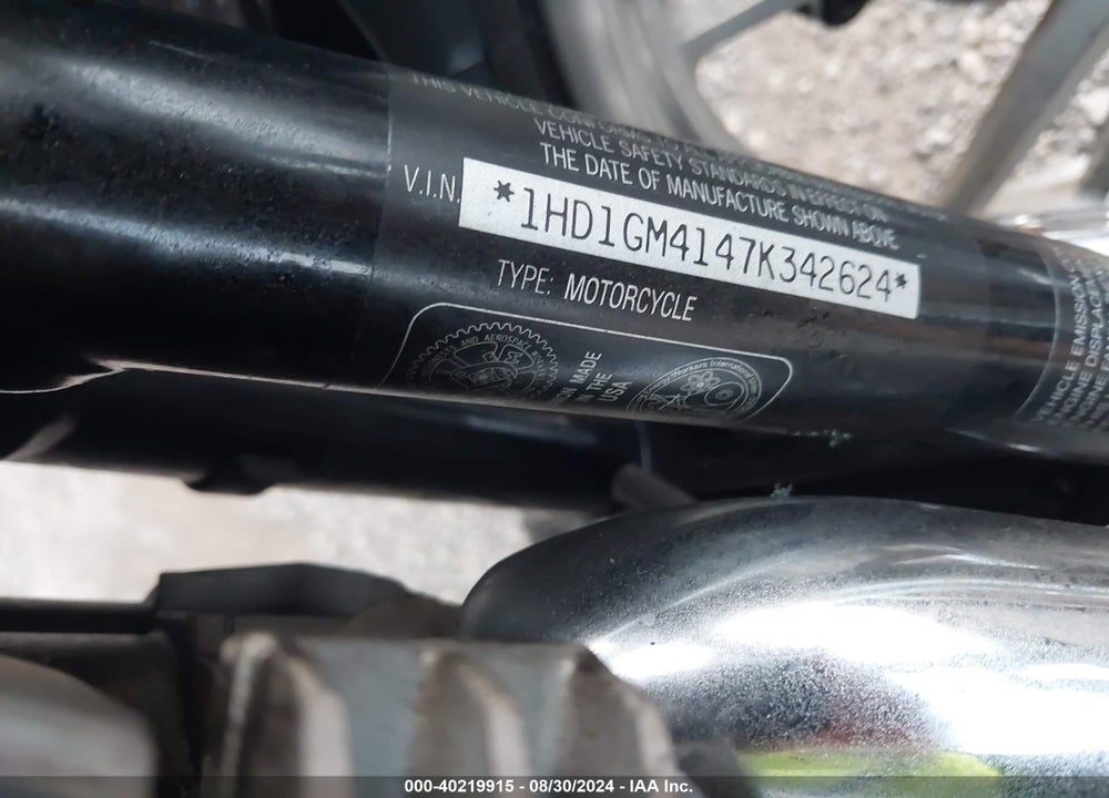 2007 HARLEY-DAVIDSON FXD VIN: 1HD1GM4147K342624