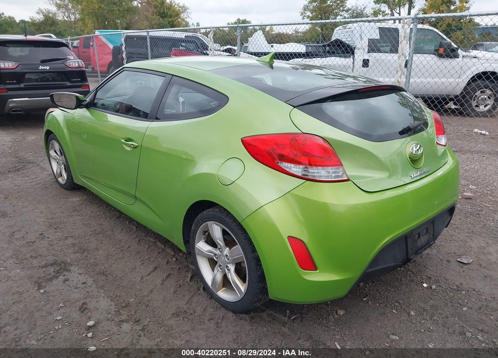 2012 HYUNDAI VELOSTER BASE W/BLACK VIN: KMHTC6ADXCU051295