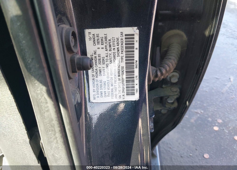 2019 HONDA CIVIC LX VIN: 2HGFC2F69KH504250