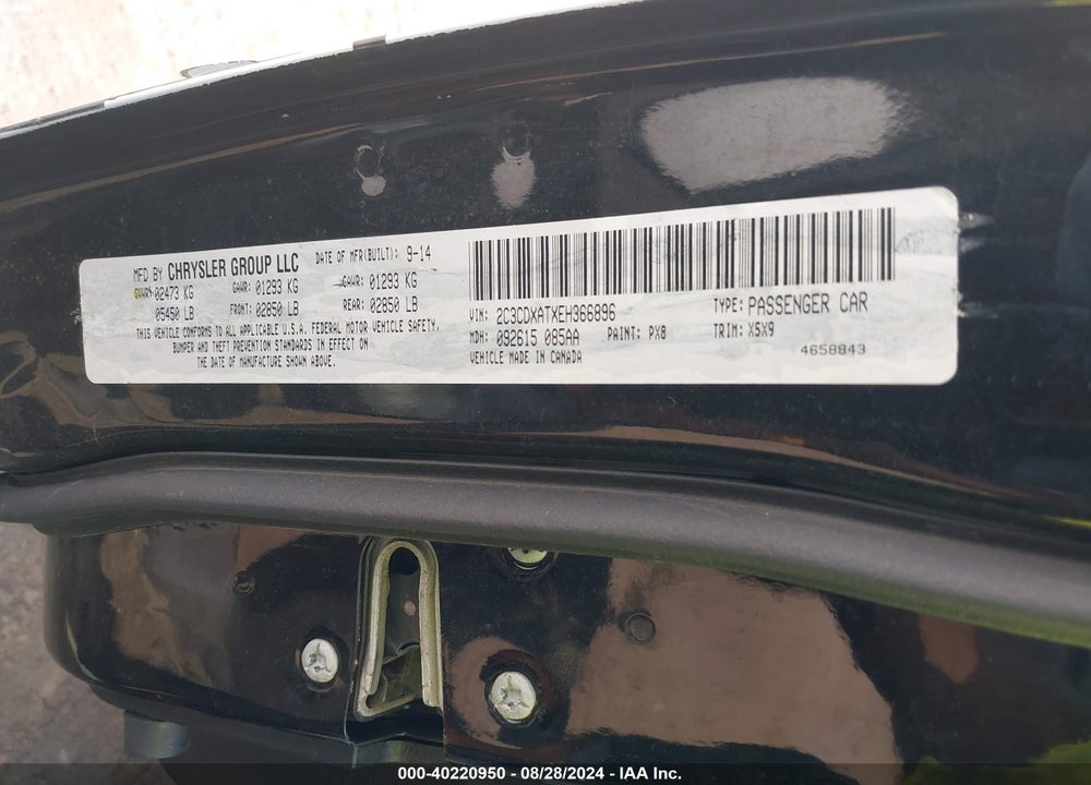 2014 DODGE CHARGER POLICE VIN: 2C3CDXATXEH366896