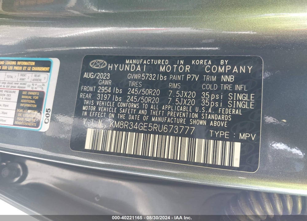2024 HYUNDAI PALISADE XRT VIN: KM8R34GE5RU673777