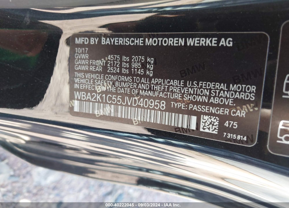 2018 BMW 230I XDRIVE VIN: WBA2K1C55JVD40958