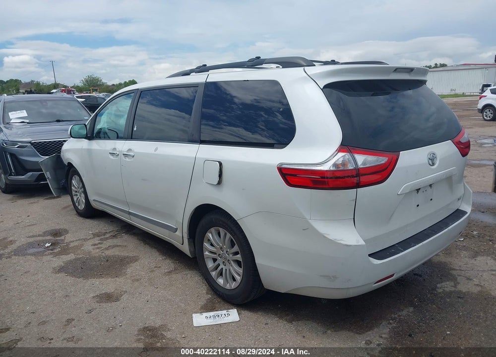 2016 TOYOTA SIENNA XLE 8 PASSENGER VIN: 5TDYK3DC0GS704953