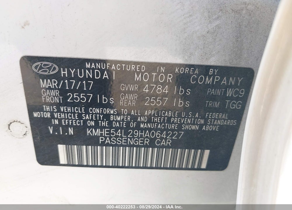 2017 HYUNDAI SONATA PLUG-IN HYBRID LIMITED VIN: KMHE54L29HA064227