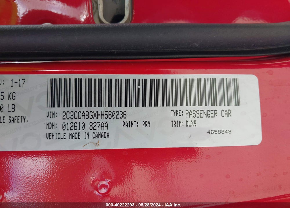 2017 CHRYSLER 300 300S VIN: 2C3CCABGXHH560236