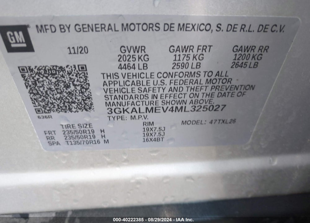 2021 GMC TERRAIN FWD SLE VIN: 3GKALMEV4ML325027