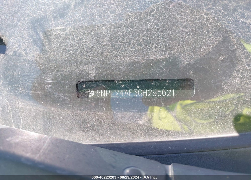2016 HYUNDAI SONATA SE VIN: 5NPE24AF3GH295621