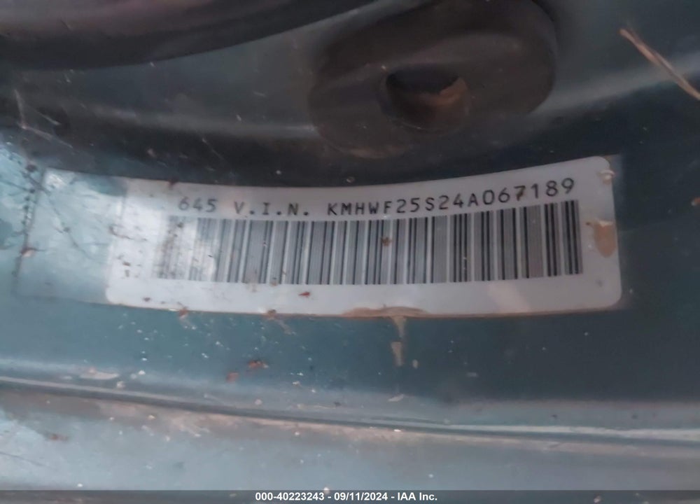 2004 HYUNDAI SONATA VIN: KMHWF25S24A067189