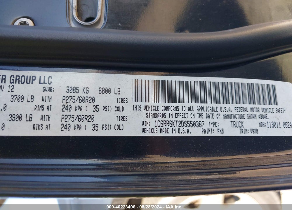 2013 RAM 1500 EXPRESS VIN: 1C6RR6KT2DS550387