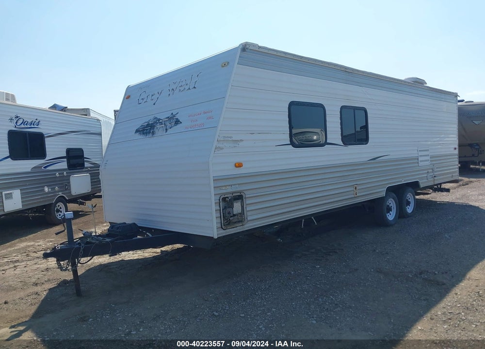 2008 FOREST RIVER GREY WOLF TRAVEL TRAILER VIN: 4X4TCKB218K008004
