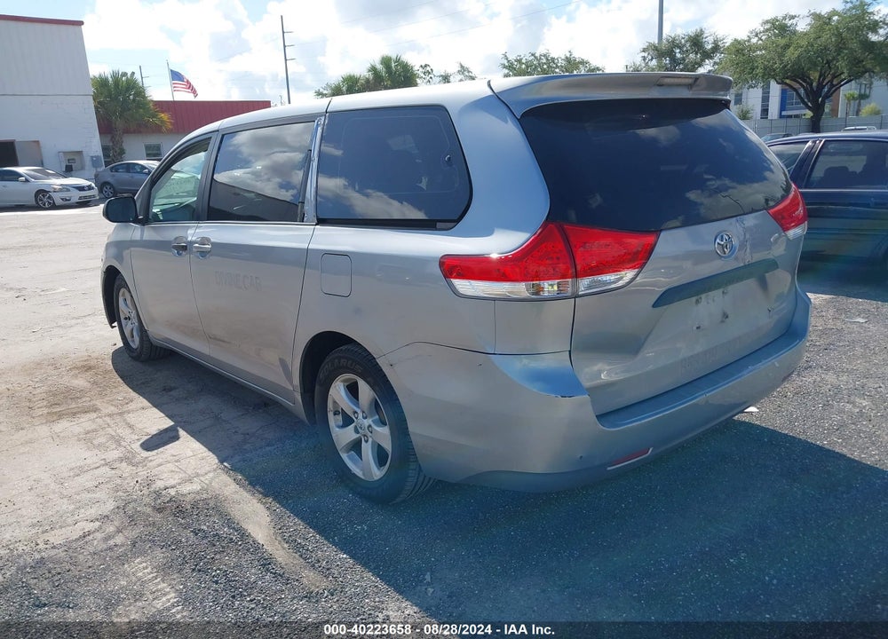 2012 TOYOTA SIENNA BASE V6 7 PASSENGER VIN: 5TDZK3DC8CS177985
