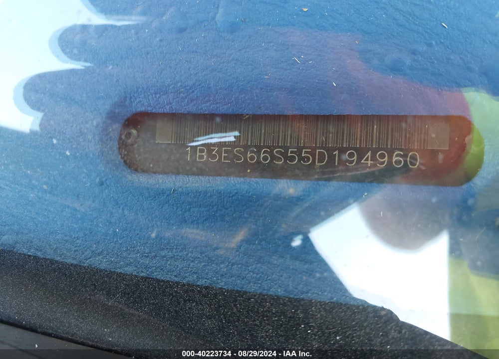 2005 DODGE SRT4 VIN: 1B3ES66S55D194960
