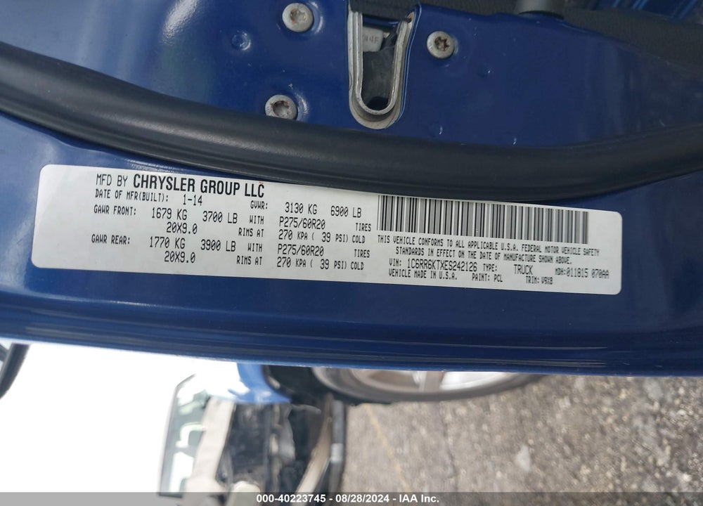 2014 RAM 1500 EXPRESS VIN: 1C6RR6KTXES242126