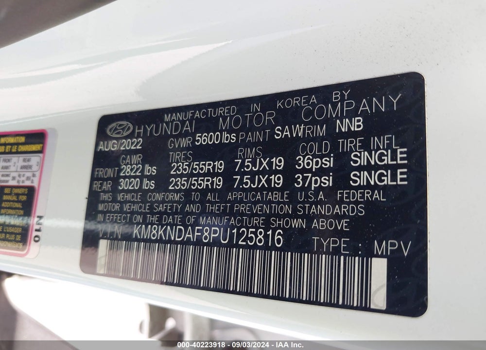 2023 HYUNDAI IONIQ 5 SEL VIN: KM8KNDAF8PU125816
