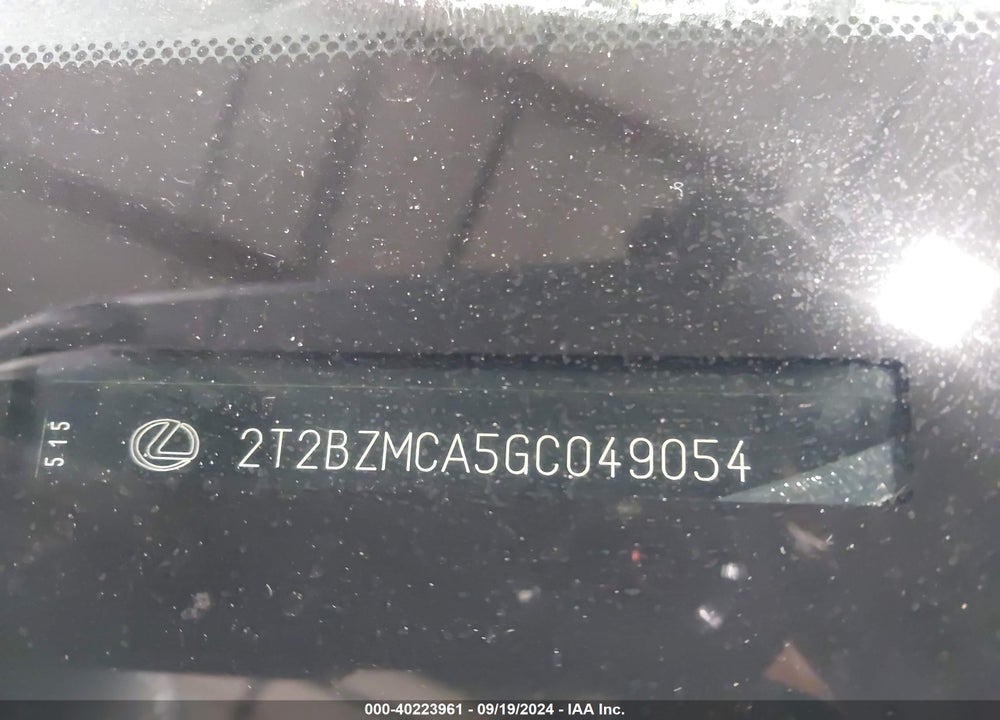 2016 LEXUS RX 350 VIN: 2T2BZMCA5GC049054