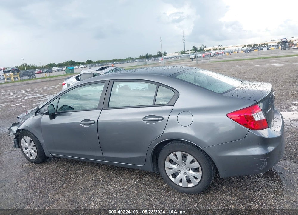 2012 HONDA CIVIC LX VIN: 19XFB2F54CE104599
