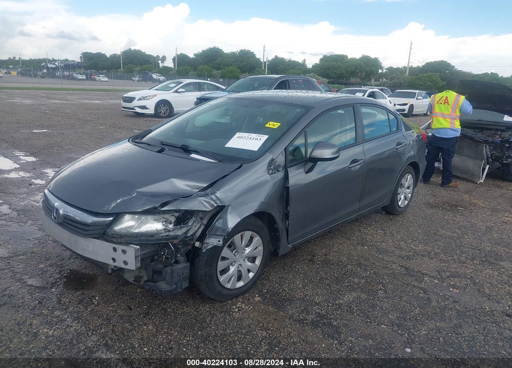 2012 HONDA CIVIC LX VIN: 19XFB2F54CE104599