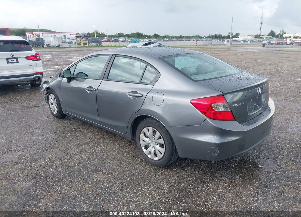 2012 HONDA CIVIC LX VIN: 19XFB2F54CE104599