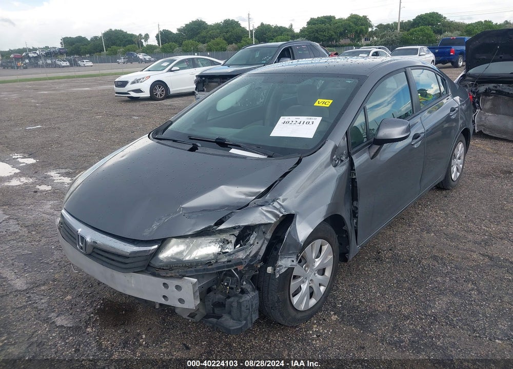 2012 HONDA CIVIC LX VIN: 19XFB2F54CE104599