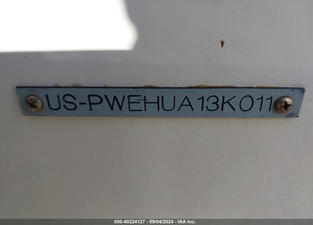 2011 WELLCRAFT OTHER VIN: PWEHUA13K011