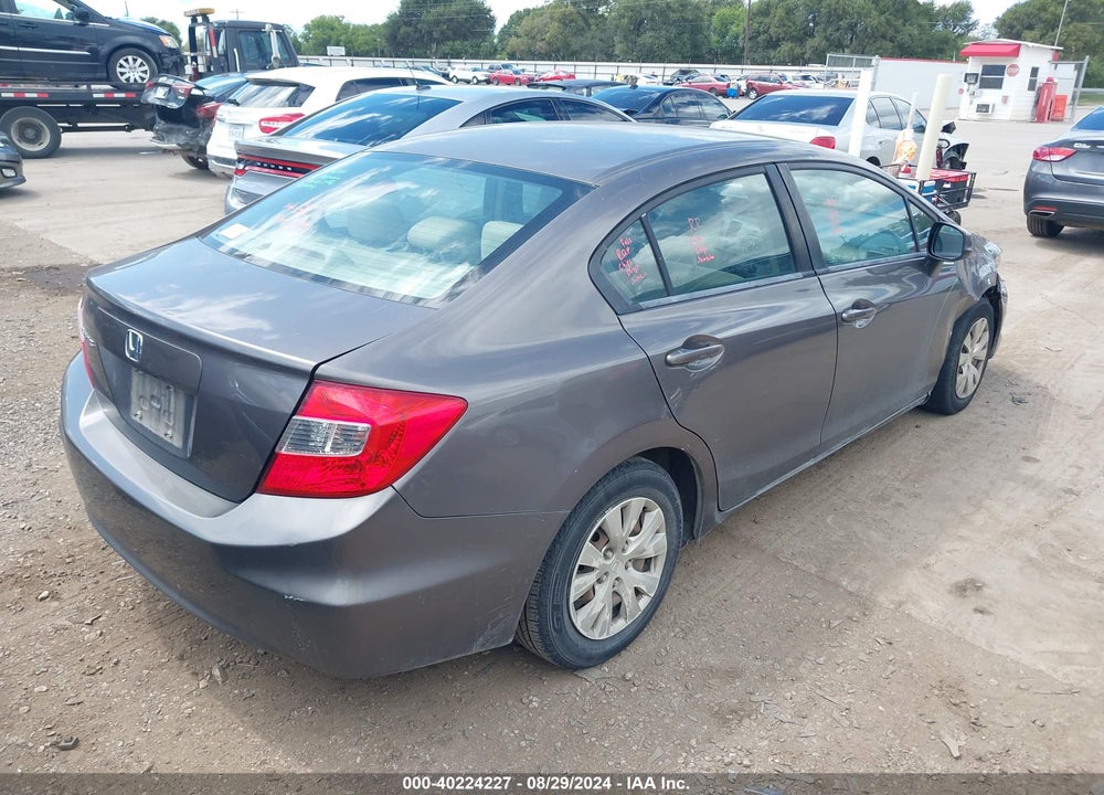 2012 HONDA CIVIC LX VIN: 19XFB2F53CE348440