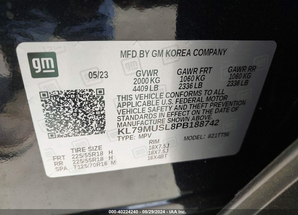 2023 CHEVROLET TRAILBLAZER AWD RS VIN: KL79MUSL8PB188742