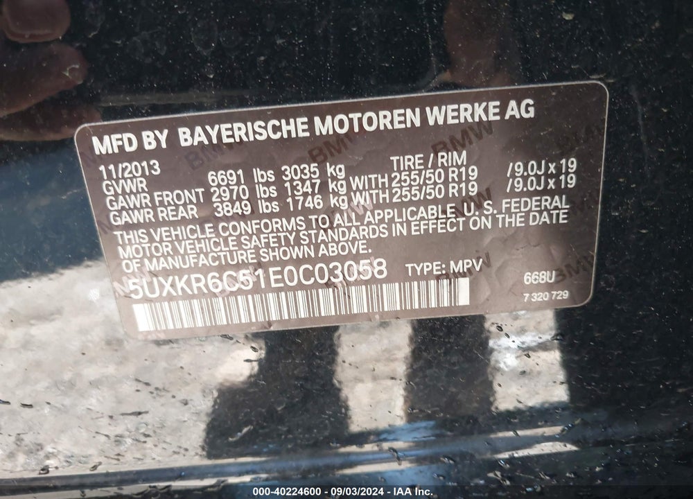 2014 BMW X5 XDRIVE50I VIN: 5UXKR6C51E0C03058