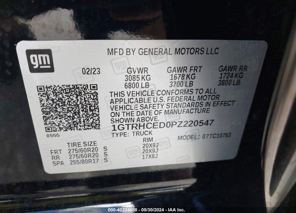 2023 GMC SIERRA 1500 ELEVATION VIN: 1GTRHCED0PZ220547