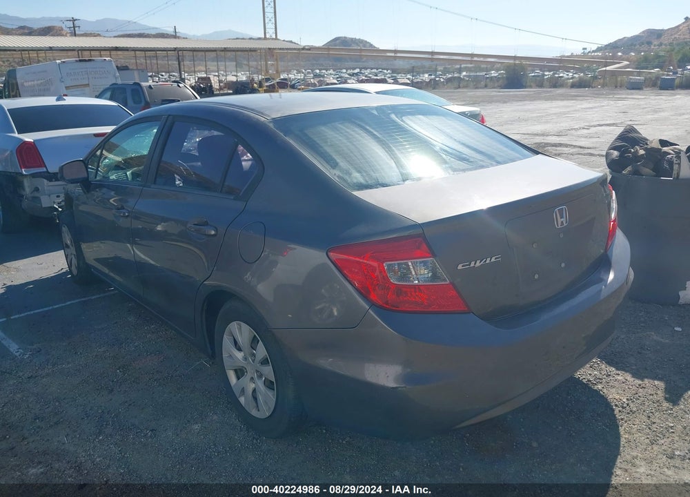 2012 HONDA CIVIC LX VIN: 19XFB2F51CE354382