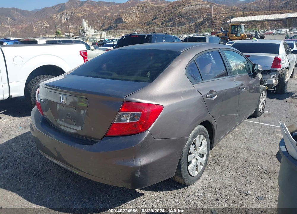 2012 HONDA CIVIC LX VIN: 19XFB2F51CE354382