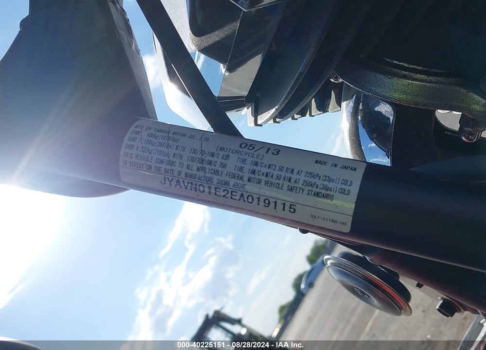 2014 YAMAHA XVS950 A/CT VIN: JYAVN01E2EA019115
