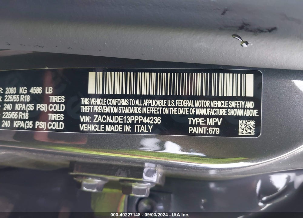 2023 JEEP RENEGADE ALTITUDE 4X4 VIN: ZACNJDE13PPP44236