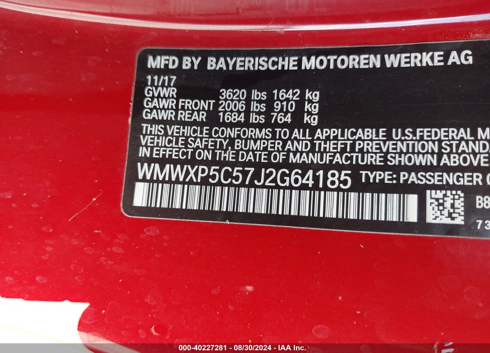 2018 MINI HARDTOP COOPER/OXFORD EDITION VIN: WMWXP5C57J2G64185