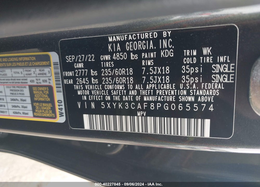 2023 KIA SPORTAGE EX VIN: 5XYK3CAF8PG065574